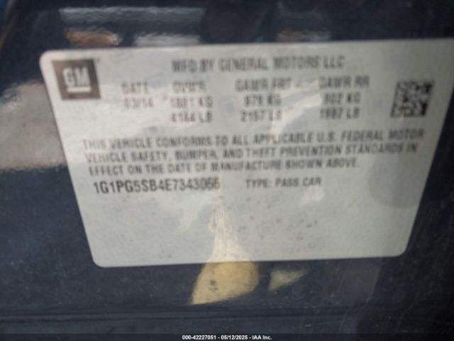 1G1PG5SB4E7343066 Chevrolet CRUZE LTZ
