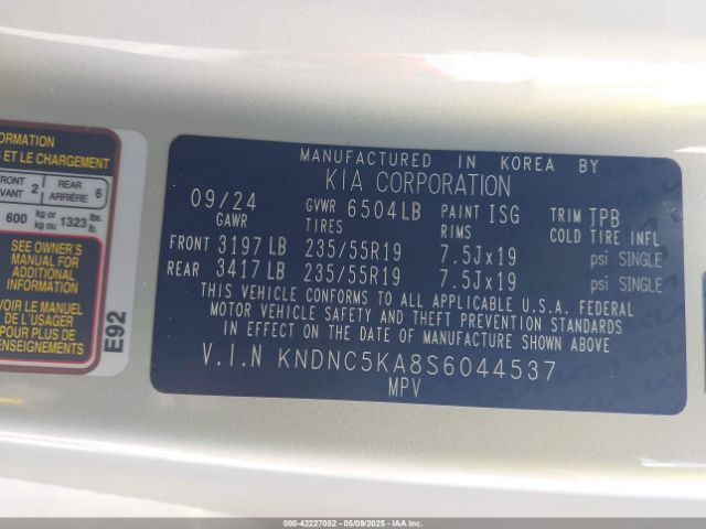 2025 KIA CARNIVAL MPV HYBRID KNDNC5KA8S6044537 Photo 8