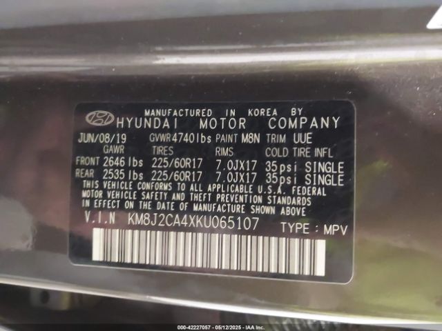 KM8J2CA4XKU065107 Hyundai TUCSON SE