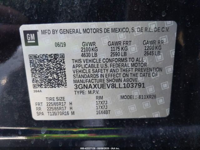 2020 CHEVROLET EQUINOX 3GNAXUEV8LL103791 Photo 8