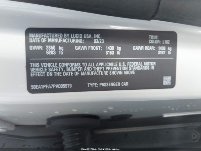 2023 LUCID AIR 50EA1PFA7PA005979 Photo 8