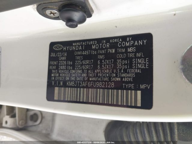KM8JT3AF6FU982128 Hyundai TUCSON GLS