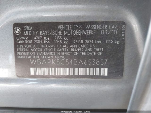 2011 BMW 328I WBAPK5C54BA653857 Photo 8