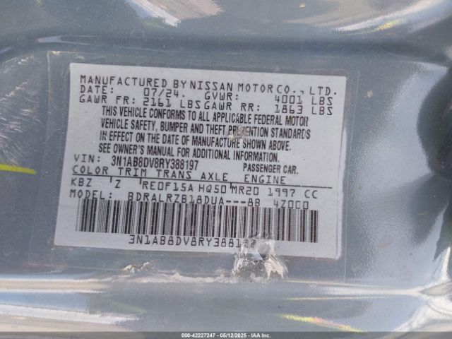 3N1AB8DV8RY388197 Nissan Sentra