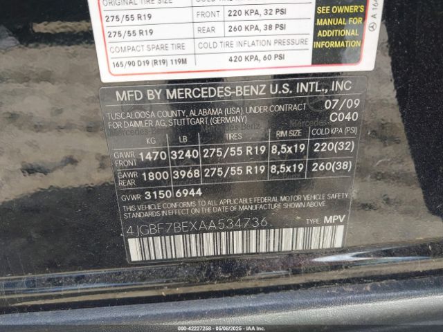 2010 MERCEDES-BENZ GL 450 4JGBF7BEXAA534736 Photo 8