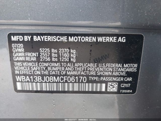 2021 BMW 530I WBA13BJ08MCF06170 Photo 8