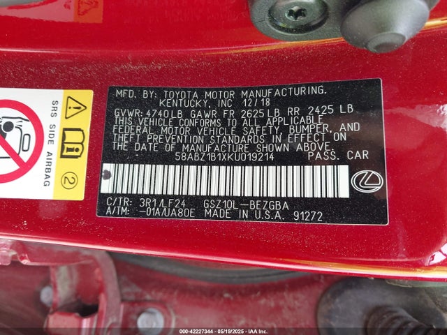 58ABZ1B1XKU019214 Lexus 2gr-fks