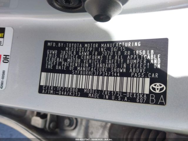5YFBURHE3FP347144 Toyota 2zr-fe