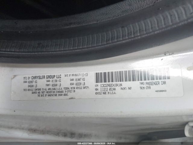 1C3CDZAB2EN184104 Dodge AVENGER SE