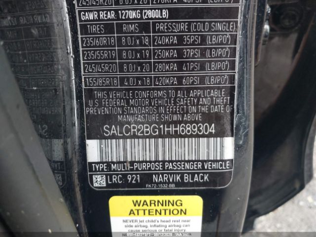SALCR2BG1HH689304 Land Rover Discovery Sport Hse
