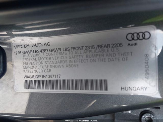 WAUAUGFF1H1047117 Audi A3 2.0t Premium