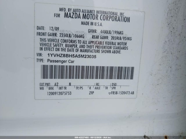 2010 MAZDA MAZDA6 1YVHZ8BH5A5M23035 Photo 8