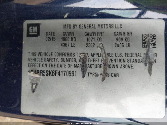 1G4PR5SK6F4170991 Buick Verano Convenience Group