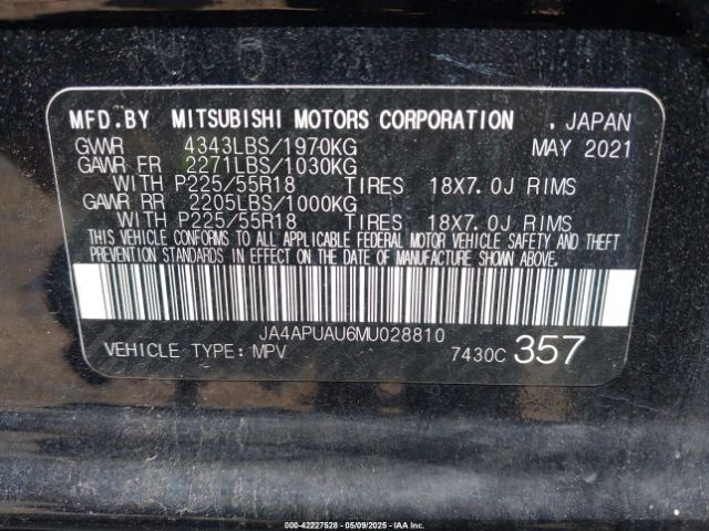 2021 MITSUBISHI OUTLANDER SPORT JA4APUAU6MU028810 Photo 8