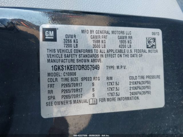 2013 GMC YUKON XL 1500 1GKS1KE07DR357949 Photo 8