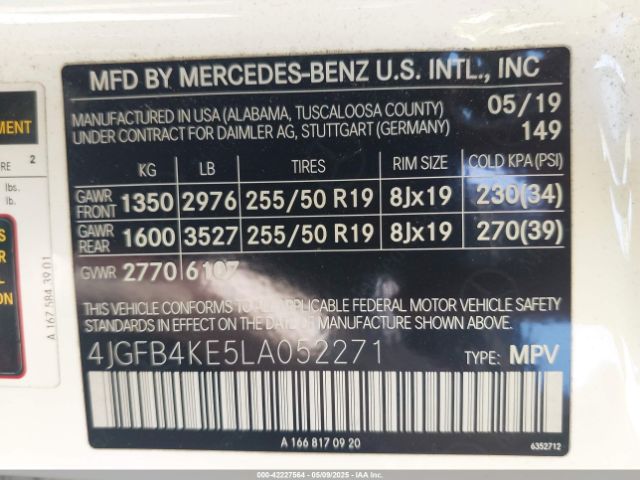 4JGFB4KE5LA052271 Mercedes-Benz Gle 350 4matic