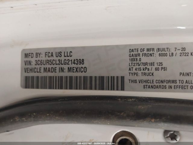 2020 RAM 2500 3C6UR5CL3LG214398 Photo 8