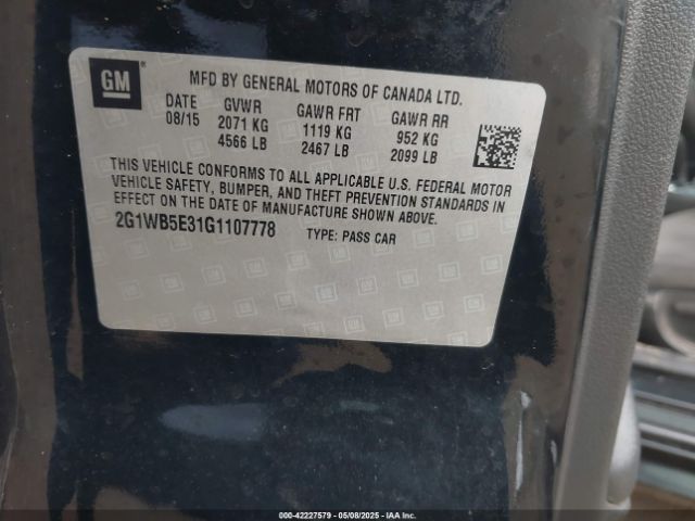 2G1WB5E31G1107778 Chevrolet Impala Limited Lt