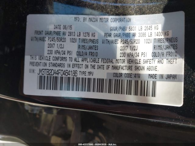 2015 MAZDA CX-9 JM3TB2DA4F0464186 Photo 8