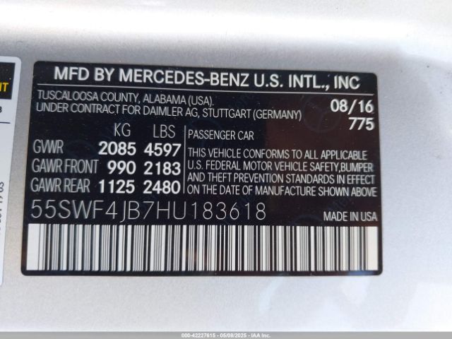 2017 MERCEDES-BENZ C 300 55SWF4JB7HU183618 Photo 8