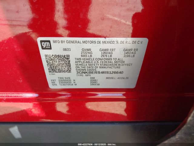 2024 CHEVROLET BLAZER 3GNKBERS4RS126640 Photo 8