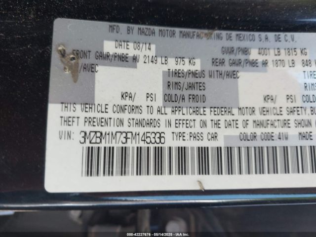 3MZBM1M73FM145336 Mazda Mazda3 I Grand Touring