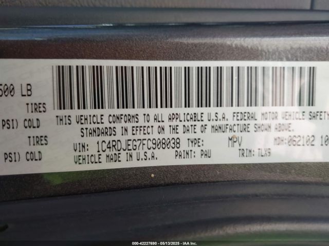 1C4RDJEG7FC908038 Dodge Durango
