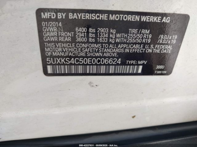 5UXKS4C50E0C06624 BMW X5 Xdrive35d