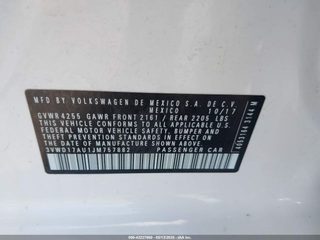 3VWD17AU1JM757882 Volkswagen Golf Sportwagen Tsi S/tsi Se