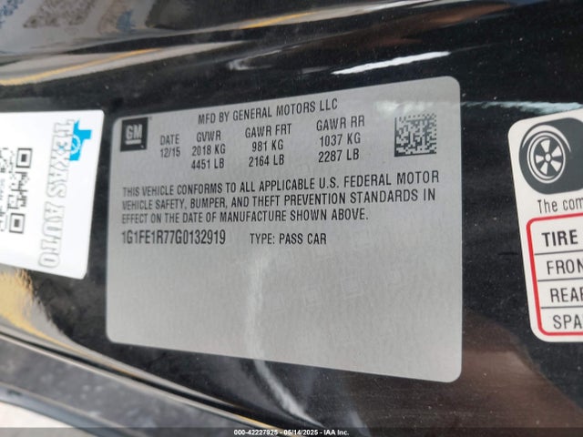 1G1FE1R77G0132919 Chevrolet lt1 - di, afm, vvt, ho, alum, gmna