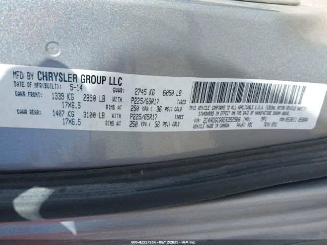 2C4RDGCG6ER392508 Dodge Grand Caravan Sxt