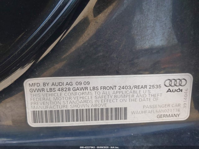 2010 AUDI A4 WAUHFAFL5AN021176 Photo 8