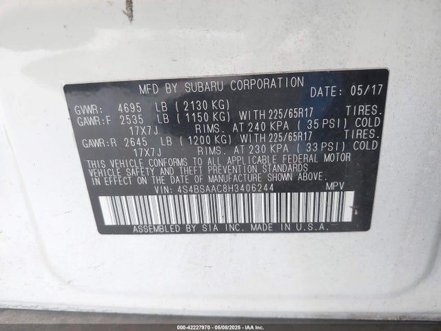 4S4BSAAC8H3406244 Subaru Outback 2.5i