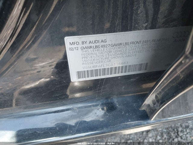 2012 AUDI A4 WAUBFAFL3CA116643 Photo 8