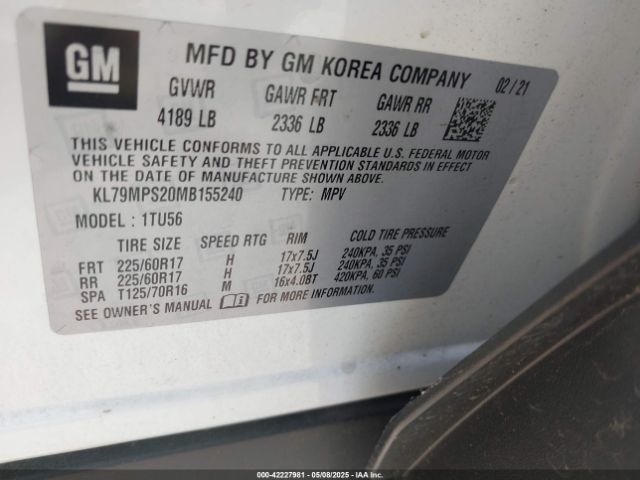 2021 CHEVROLET TRAILBLAZER KL79MPS20MB155240 Photo 8
