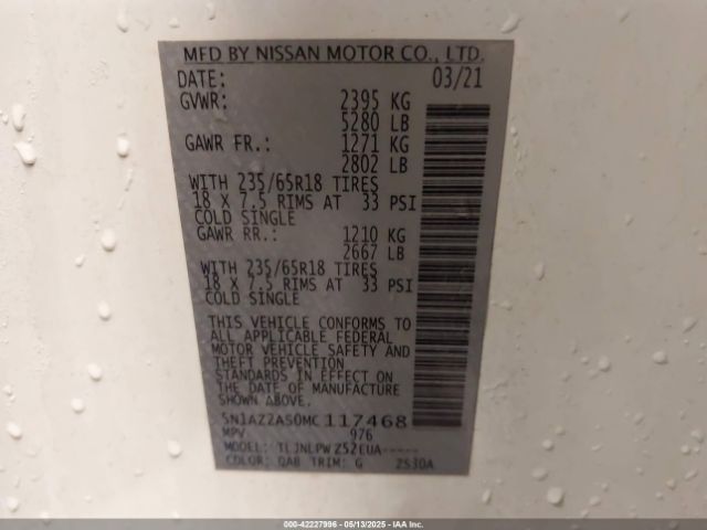 2021 NISSAN MURANO 5N1AZ2AS0MC117468 Photo 8