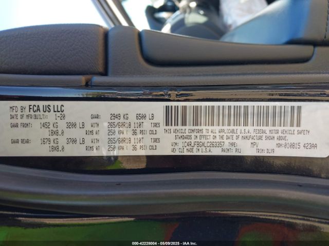 2020 JEEP GRAND CHEROKEE 1C4RJFBGXLC263357 Photo 8