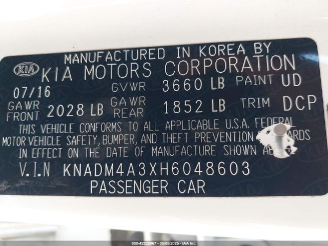 KNADM4A3XH6048603 KIA RIO LX
