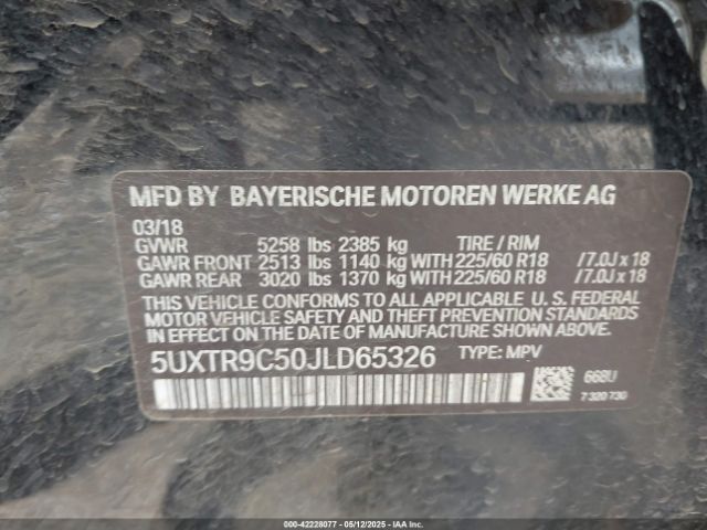 2018 BMW X3 5UXTR9C50JLD65326 Photo 8