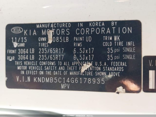 KNDMB5C14G6178935 KIA SEDONA LX