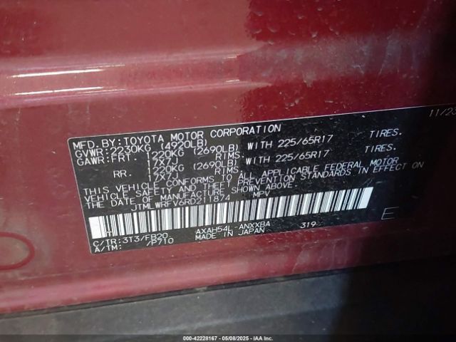 JTMLWRFV6RD211874 Toyota Rav4 Hybrid Le