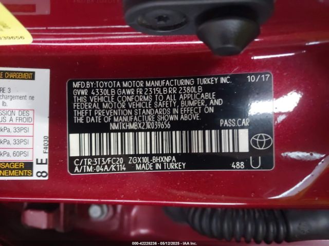 NMTKHMBX2JR039656 Toyota C-HR XLE
