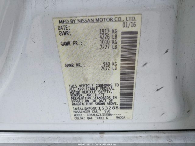 1N4AL3AP0GC153288 Nissan 2016