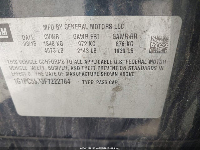 Chevrolet LUV 2015 1G1PC5SB3F7222784 Image 9