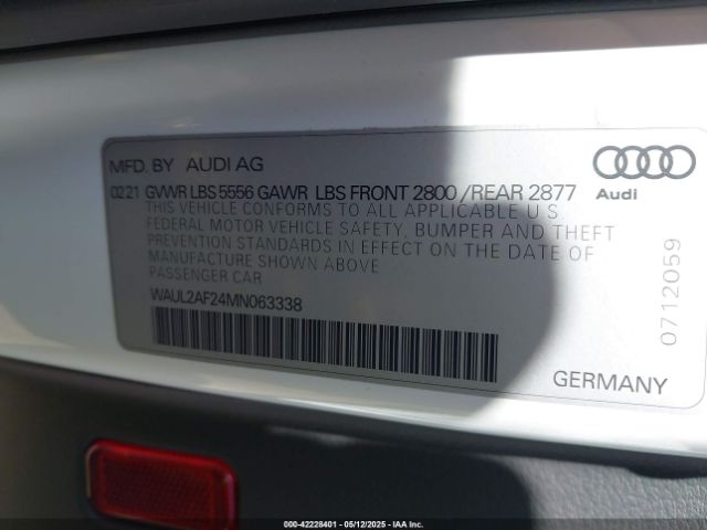 2021 AUDI A6 WAUL2AF24MN063338 Photo 8