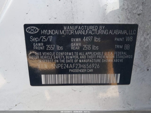 5NPE24AF2JH656926 Hyundai gdi theta-ii