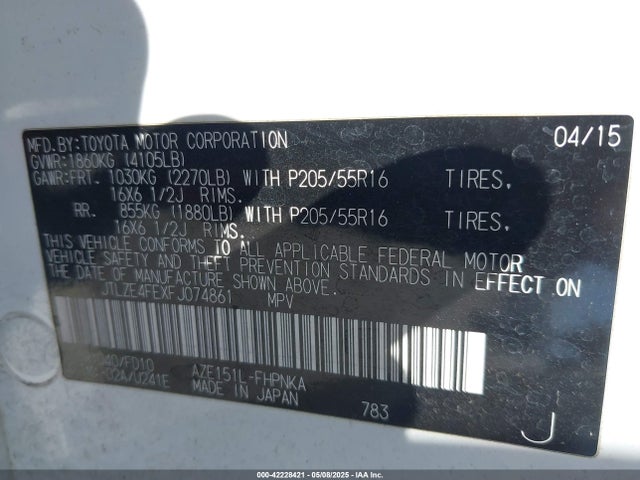 Scion 2az-fe 2015 JTLZE4FEXFJ074861 Image 9