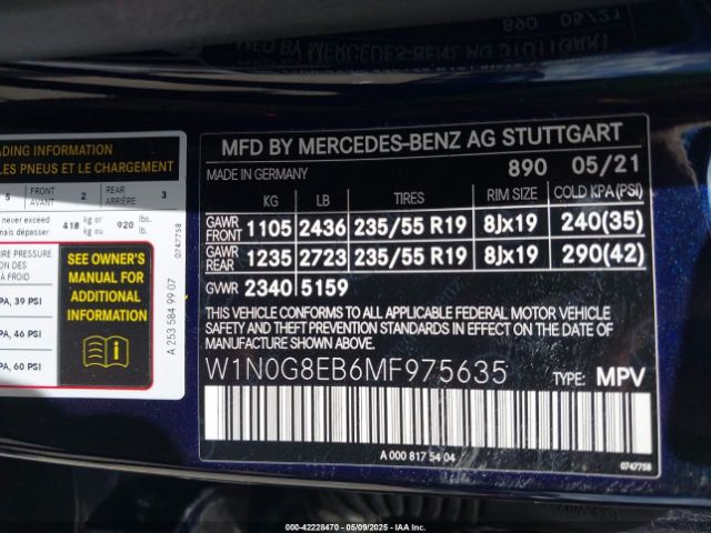 2021 MERCEDES-BENZ GLC 300 W1N0G8EB6MF975635 Photo 8