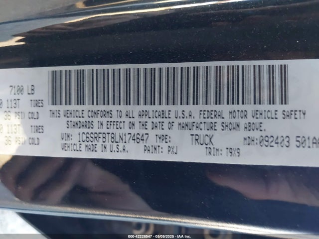1C6SRFBT8LN174647 RAM 1500 Big Horn/lone Star