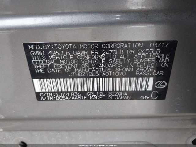 JTHBZ1BL8HA011070 Lexus Gs 350 F Sport